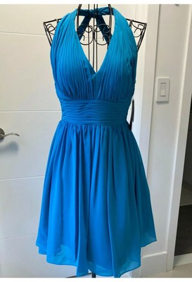 NWT Bloomingdales AQUA Halter Marilyn Monroe Cocktail Dress size 4- Turquoise 