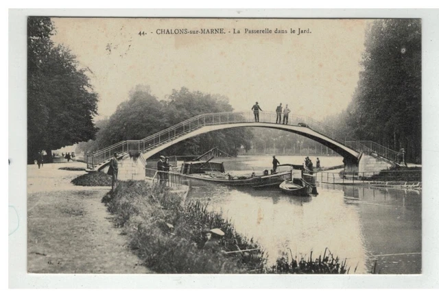 51 Chalons Sur Marne La Passerelle Dans Le Jard Peniche