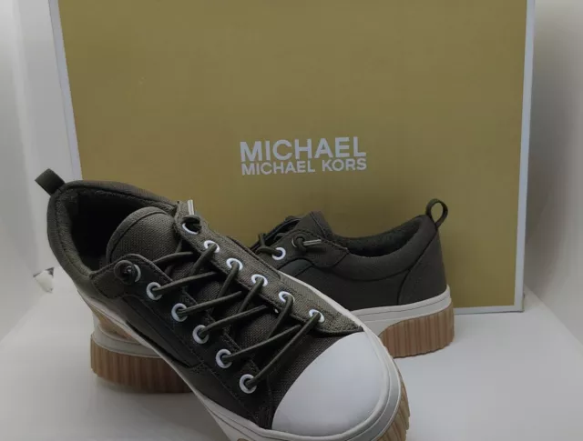 MICHAEL KORS Womens Oscar Lace Up Platform Athletic Sneakers Olive Size 5M 2