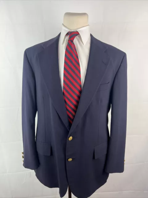 Polo University Club Men's Navy Blue Solid Wool Blazer 42R $795