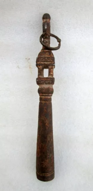 1800's Antique Rare Indo Persian Hand Carved Iron Mughal Spear End Lance Dagger 2