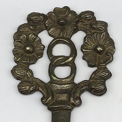 Vintage Large Brass Decorative Ornate Skeleton Key Made In Italy 3