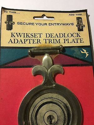 Vintage Kwikset Deadlock Adapter Trim Plate - Decorates Doors 3