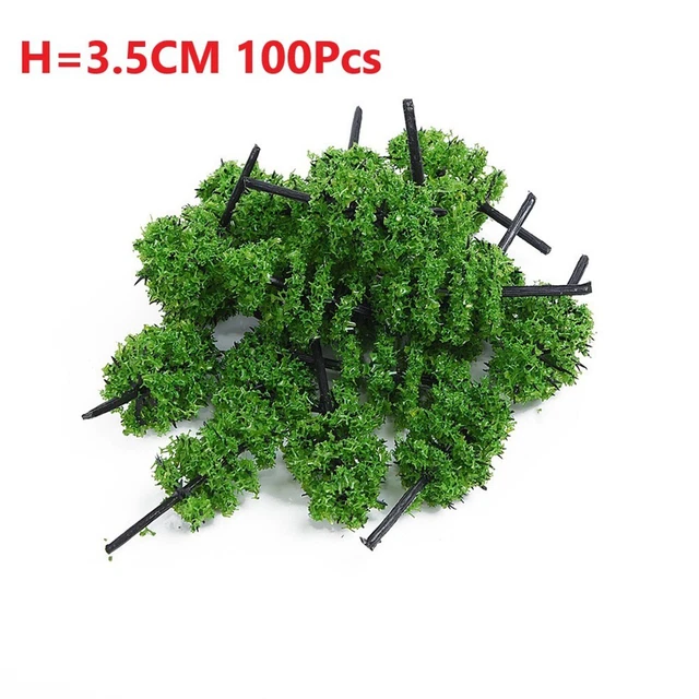 Lot De 6 Arbres Modélisme HO (1:87) Avec Fleurs Jaunes - Hauteur 6,5 Cm - Vert - Marque Krea (Italie)