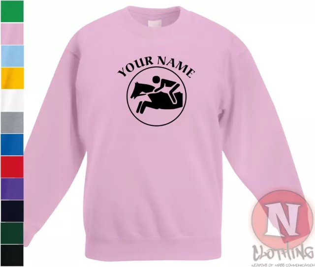 Personalised Horse show jumping sweatshirt Children's equestrian - Just add name