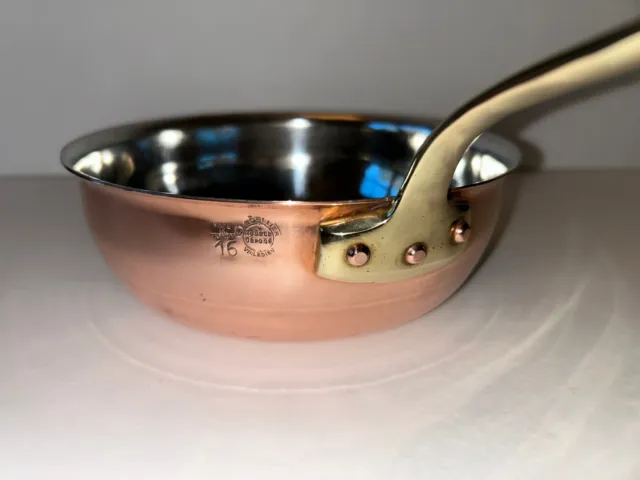 Unused LECELLIER VILLEDIEU FRANCE NOS 70s 6.75" Copper Saute Sauce Pan Pot #16