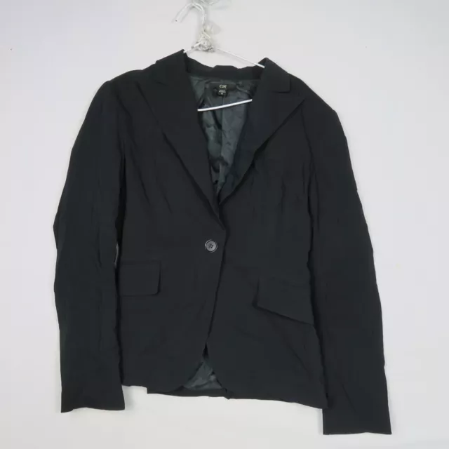 Cue Womens Blazer Jacket 12(AU) or Medium Black Collared Long Sleeve Formal