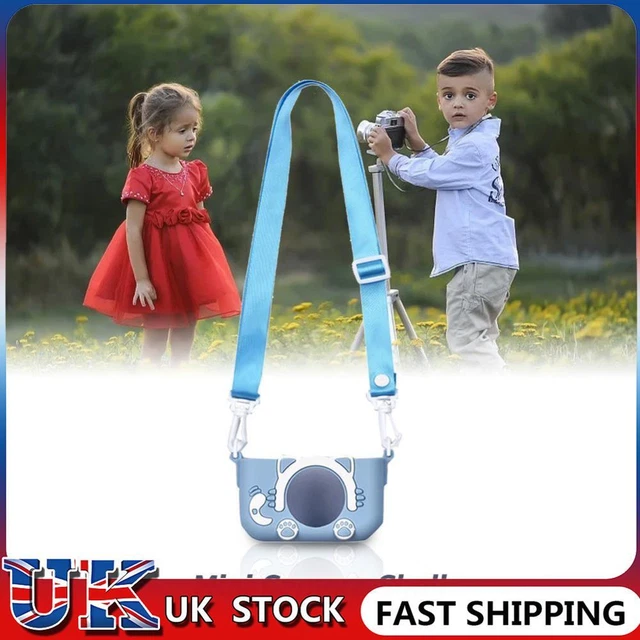 ❀ Portable Mini Cartoon Camera Cover Adjustable Silicone Shell (Blue Cat)