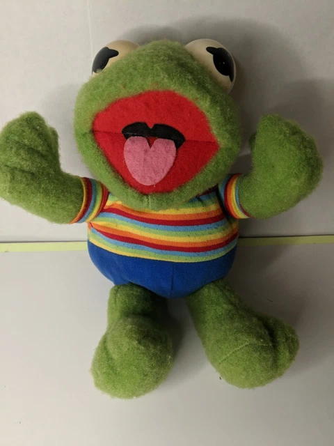 Vintage Muppet Babies Kermit the Frog Plush Toy 12" 1985 Hasbro Softies Stuffed