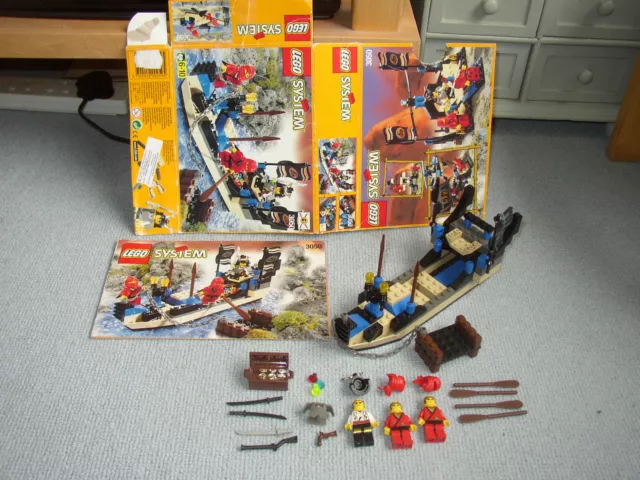 Vtg Complete Lego set 3050 Ninja boat Shanghai Surprise + Instructions +Part-box
