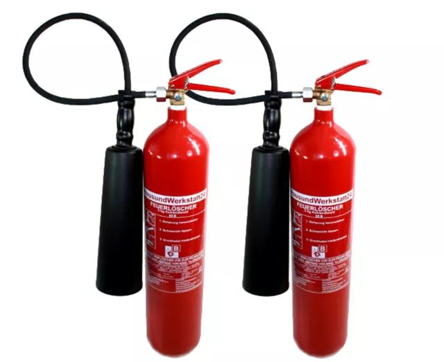 Doppelpack CO2-Feuerlöscher / Kohlendioxid GS-5x BC, 5kg Löscher Brandschutz