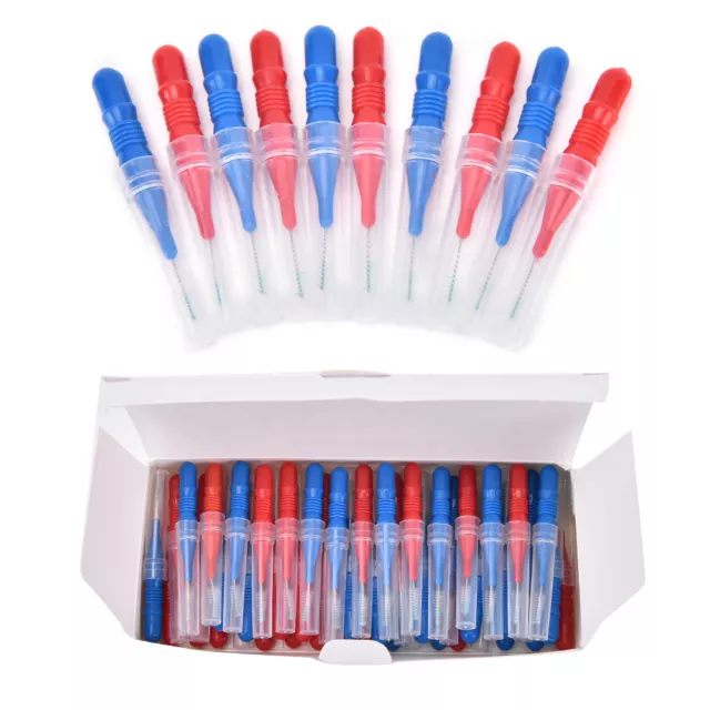 50X Tooth Clean Floss Head Hygiene Dental Plastic Interdental Brush Toothpick#km