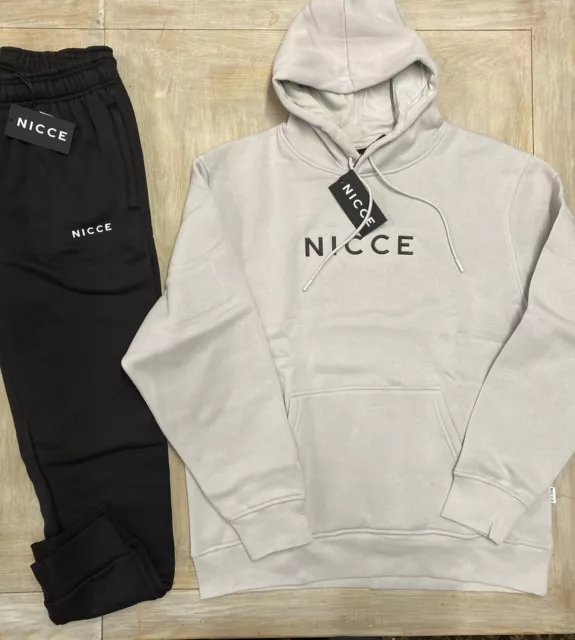 Nicce tracksuit mens XL full tracksuit Black Grey RRP £120