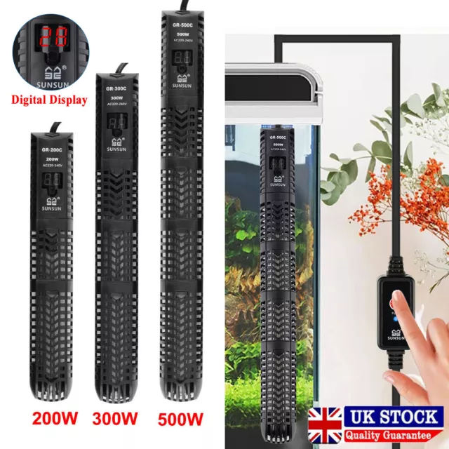 Digital Aquarium Water Heater Submersible Fish Tank Thermostat Heating Rod LED