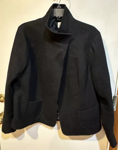 Old Navy Women’s Black Two Button Wool Long Sleeve Pea Coat w/ Pockets Size XL