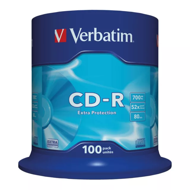 Verbatim CD-R Datalife non AZO 52x 700 MB confezione da 100 43411