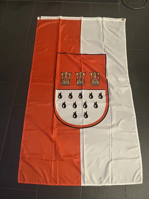 Flaggenfritze Stadt Köln Flagge – 30x45 Cm, Mit Großem Wappen, Polyester – Inkl. Gratis Aufkleber