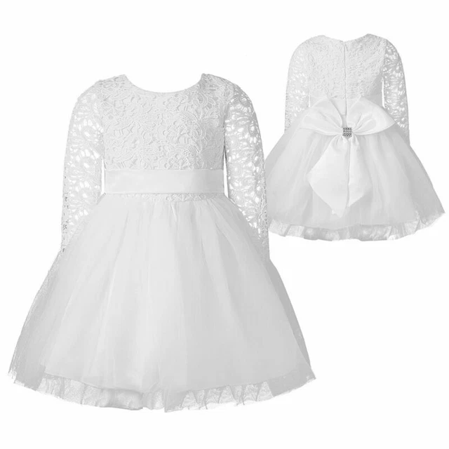 Abito neonato bambina fiore abito da sposa damigella d'onore festa compleanno nodo con fiocco