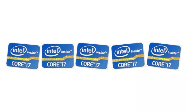 5 pcs Core i7 Inside 15.5mm x 21mm Sticker Label Logo Decal Case Badge