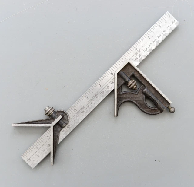 VINTAGE RABONE CHESTERMAN No1912 Combination Square Rule Sheffield ...