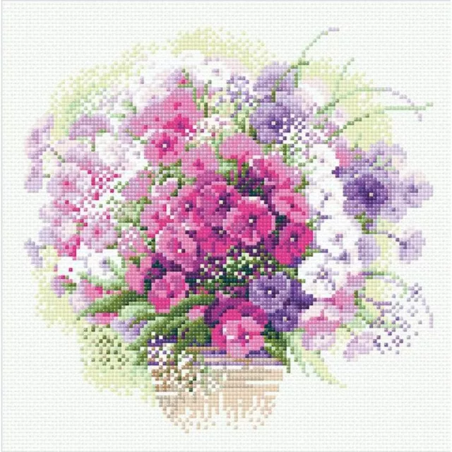 Satz Mosaik Diamant Aquarell Phlox AM0053 Riolis 30 X 30 CM