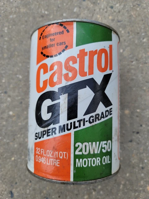 VINTAGE CASTROL GTX 20W/50 Motor Oil Unopened Can - NEW - Collectible £ ...