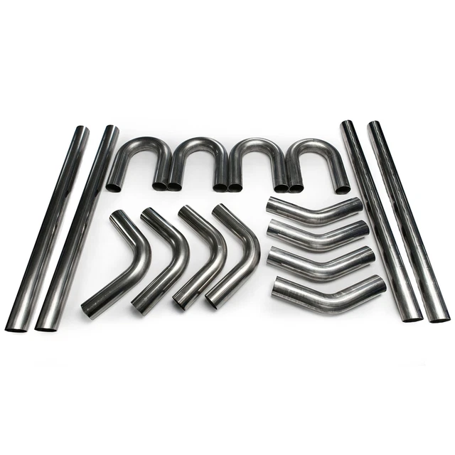 2.5" 304 Stainless Mandrel Bend Kit 45 180 90 Degree Straight Tubing Exhaust