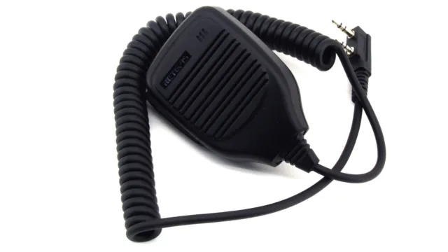 Retevis Handmikrofon für Funkgeräte mit Doppelklinke Spiralkabel Lautsprecher