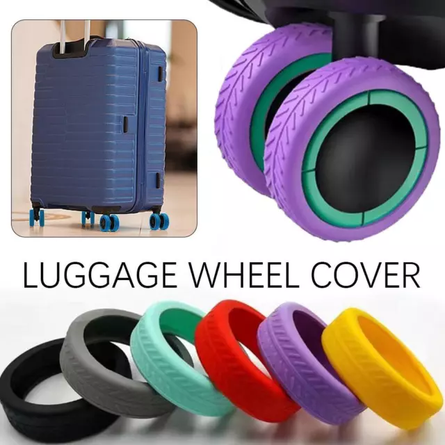 Luggage Wheel Covers, 4PCS Silicone Suitcase Wheel Shock-proof Covers, A2E6