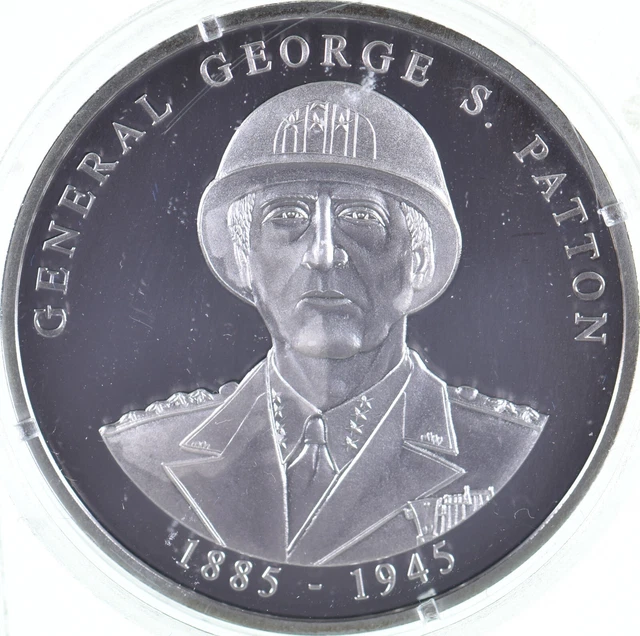 SILVER WORLD COIN World War II General George S. Patton Round World *910