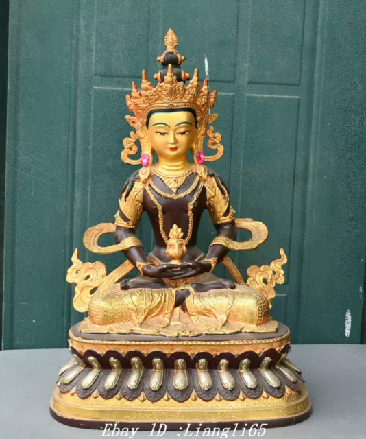 Tibet Buddhismus Reine Bronze Gilt Vajradhara Vajrabhairava Göttin Statue