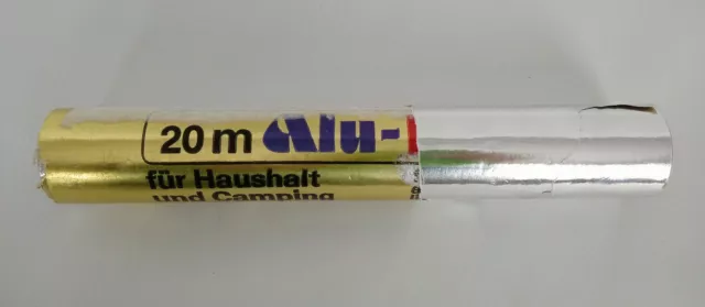 DDR Alufolie 20 m für Haushalt & Camping Aluminium Folie VEB Merseburg Mansfeld