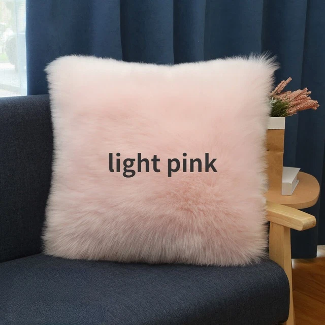 1X Plush Luxury Throw Cushion Cover Fluffy Solid Pillow Case Decoration No Core