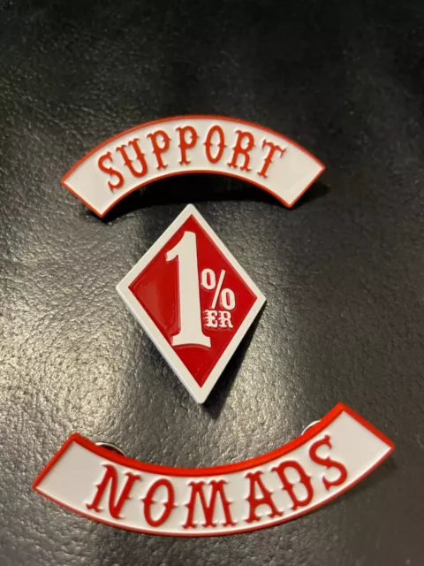 Support 1% Brotherhood 81Crew Nomads Hells 1%ER Angels vest set 3 badges/patches
