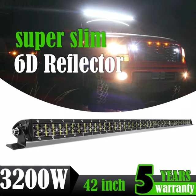 6D 42inch 3200W Led Work Light Bar Flood Spot Combo 4WD ATV Truck Lamp VS 40/44"