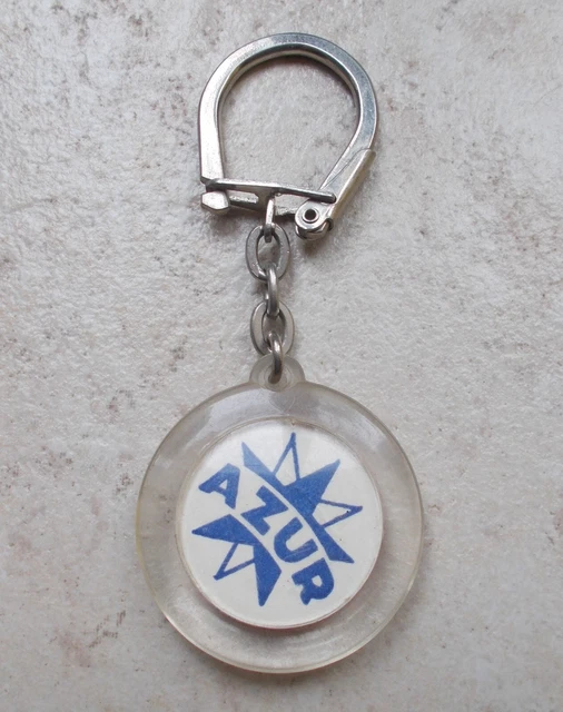 Ancien porte clefs clés vintage huile SHELL Blanc Jaune Petroliana