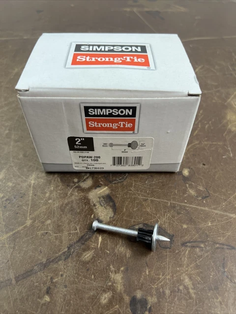 Simpson Strong-Tie PDPAW-200 2" x .157 Drive Pin w/ Washer, 100ct   S5