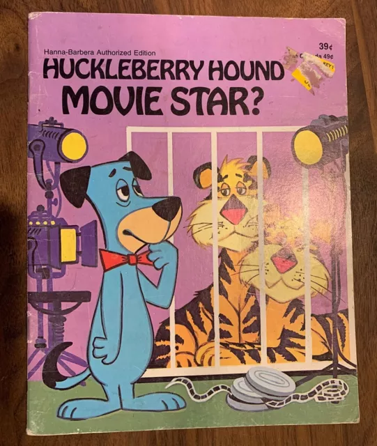 1974 Vintage Huckleberry Hound Movie Star Book Hanna-Barbera
