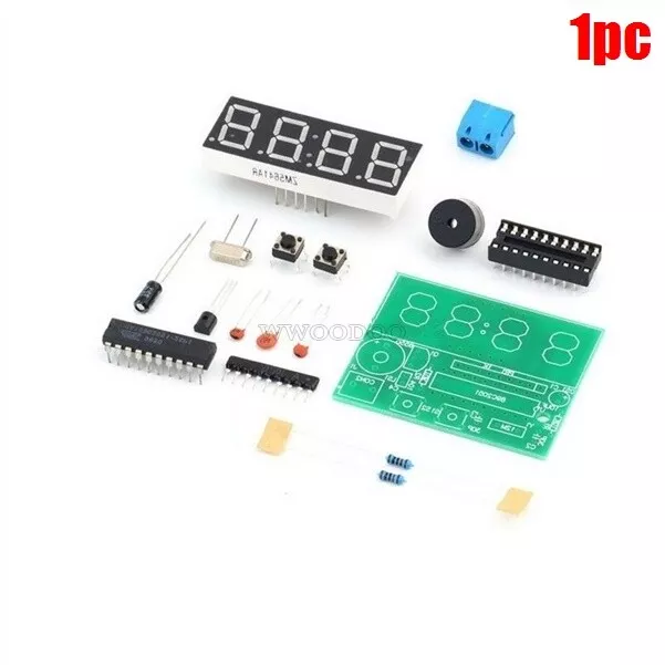 1Pcs AT89C2051 Digital 4 Bits Electronic Clock Electronic Production Suite Ki qc