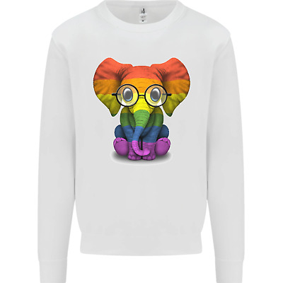 LGBT Elephant Gay Pride Day Awareness Kids Sweatshirt Jumper