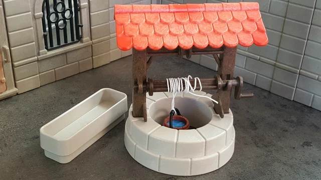 Playmobil puits maison château abreuvoir chevalier moyen âge médiéval vintage
