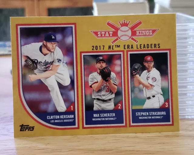 2018 Topps Big League Gold #319 Stephen Strasburg/Max Scherzer/Clayton Kershaw