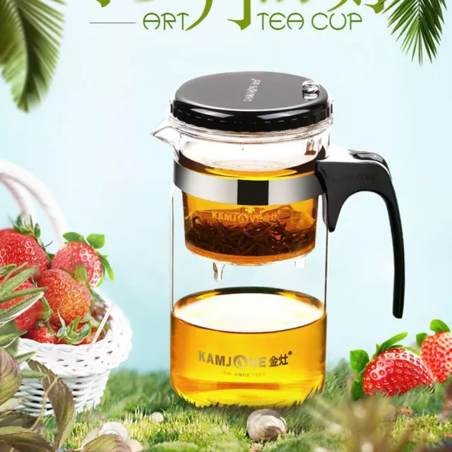 Heat Resistant Glass Teapot with Stainless Strainer Filter Infuser Tea Pot 1L