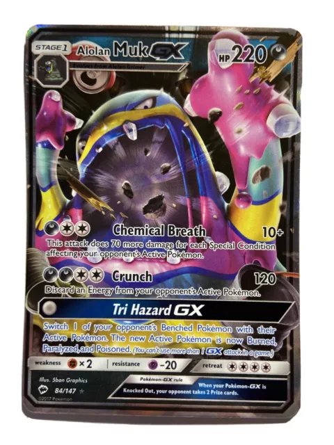 Pokemon - Alolan Muk GX - 84/147 - SM Burning Shadows - Half Art