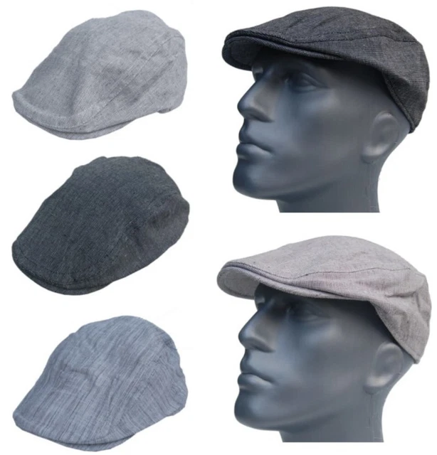 Berretto Cool4 In Lino Bianco, Modello Flat Cap Stile Gatsby, Unisex, SFC17