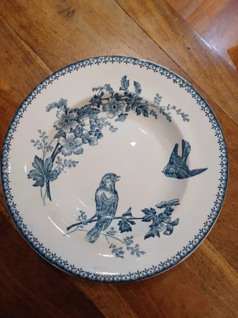 Belle assiette creuse Mésange  LONGWY aux Oiseaux