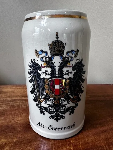 Wick Werke Alt-Osterreich Stoneware - Vintage German King 1 Liter beer stein