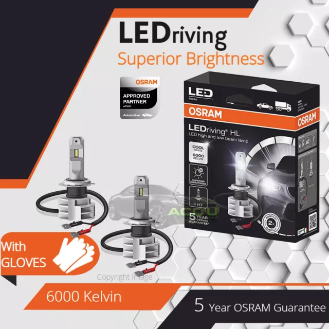 OSRAM H7 LED Bulbs 12V/24V PX26D LEDriving HL Gen2 Cool White 6000K (2  lamps) 67210CW