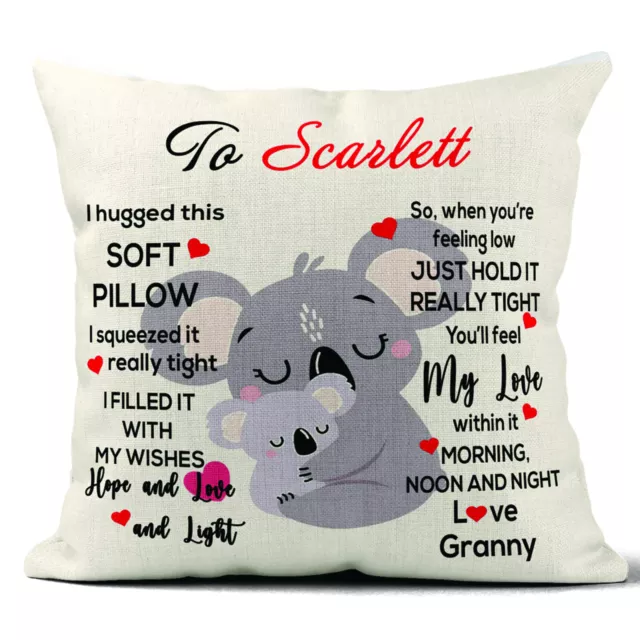 Personnalisé Fête des Mères Cadeau Coussin Housse Anniversaire Noël Maman Koala