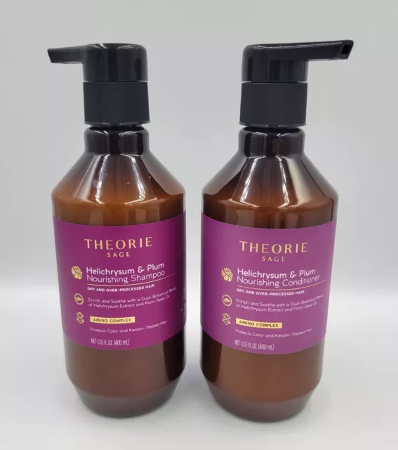 THEORIE Sage Helichrysum Plum Nourishing Shampoo Conditioner Set 13.5 Fl Oz Each